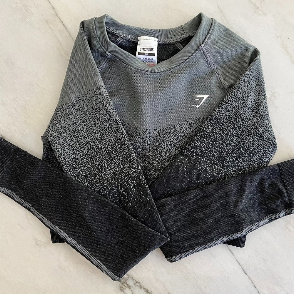GymShark gray long sleeve crop top, AXS